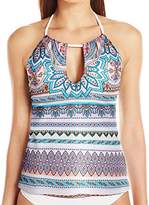 Thumbnail for your product : Jessica Simpson Women's Versailles High Neck Keyhole Tankini Top