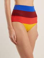 Thumbnail for your product : Mara Hoffman Lydia High Rise Striped Bikini Briefs - Womens - Orange Multi