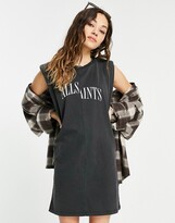 Thumbnail for your product : AllSaints Coni sleeveless t-shirt dress in acid wash