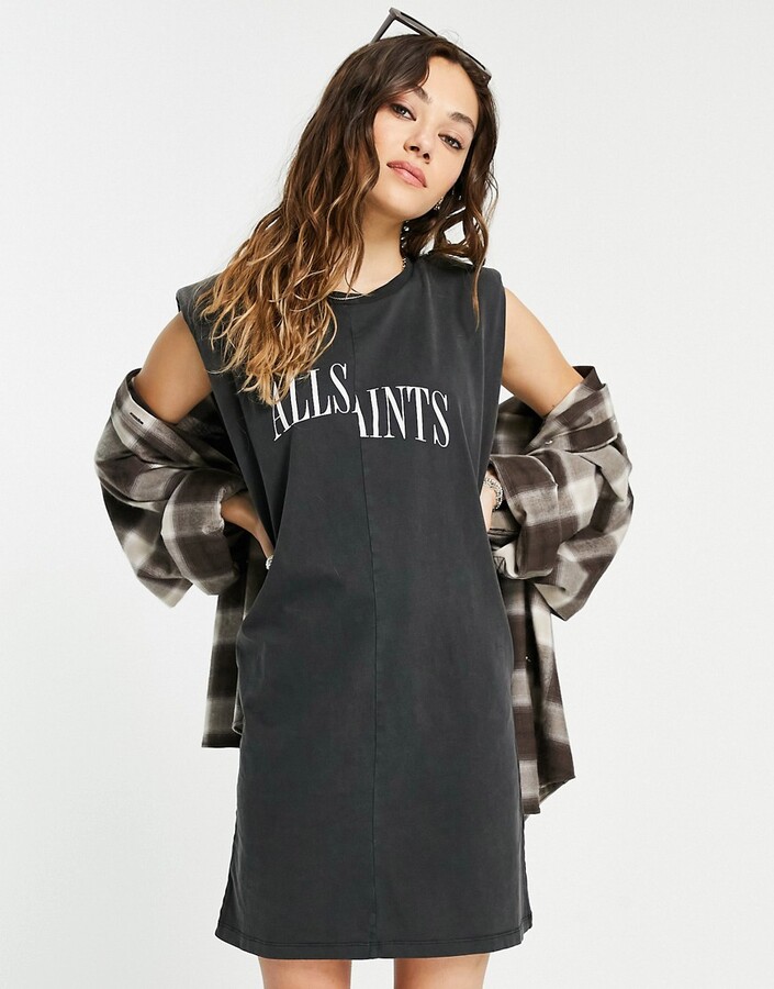 AllSaints Coni sleeveless t-shirt dress ...