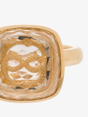 Foundrae 18K yellow gold sealed gemstone snake ring