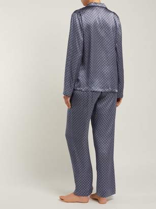 Derek Rose Brindisi 37 Silk Pyjamas - Womens - Blue Multi