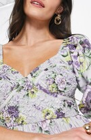 Thumbnail for your product : ASOS DESIGN Floral Smocked Corset Cotton Dress
