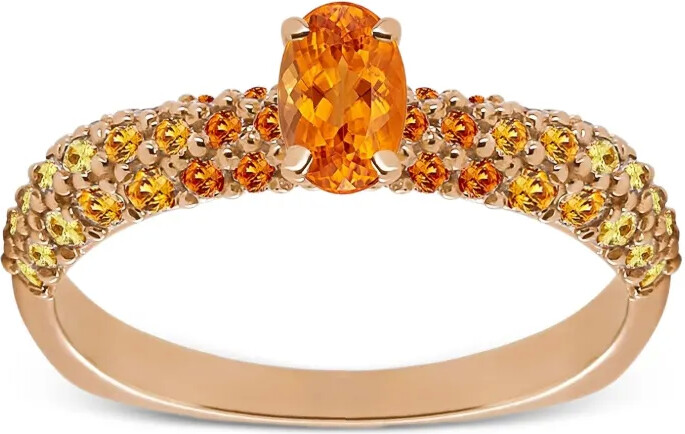 FULLORD 18K rose gold Eternity diamonds and sapphire ring