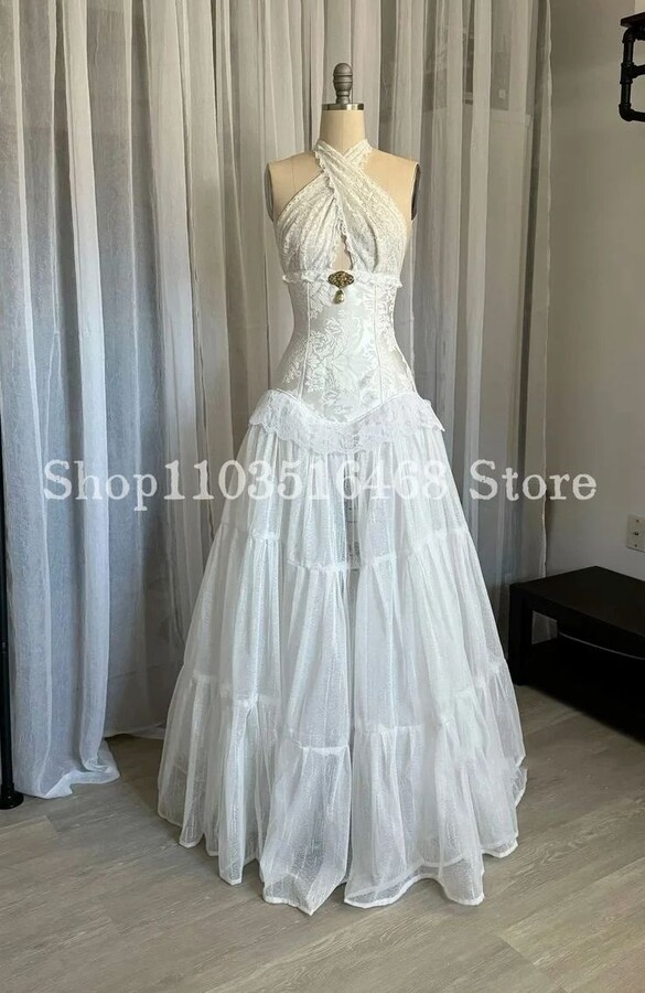MARISOlSANCHEZ Vintage Victorian Ivory Prom Dress White Sexy Lace Corset Applique Tulle A Line Women & apos;s Party Medieval Custom robes de soirée