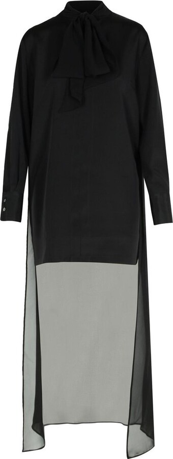 P.A.R.O.S.H. Soiree Sheer Detailed Long-Sleeve Dress
