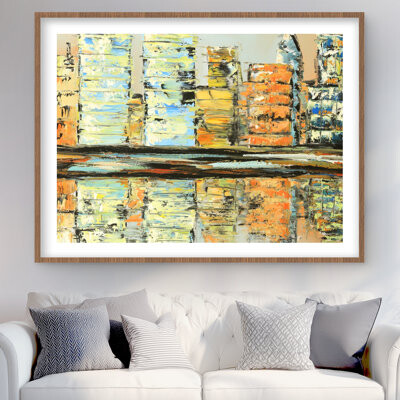 Lark Manor Reflections of a Colorful City - Contemporary Matted Print