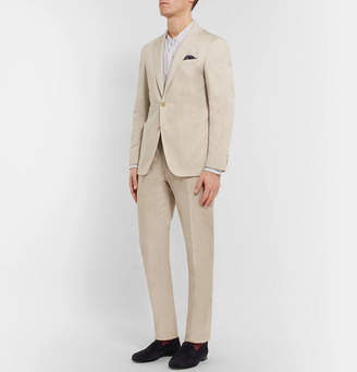 Canali Stone Stretch-cotton Suit Trousers - Beige