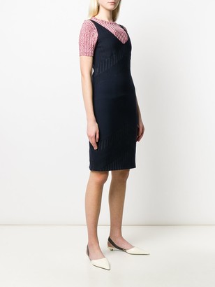 Christian Dior Pre-Owned 2000s Pinstripe Panel Dress