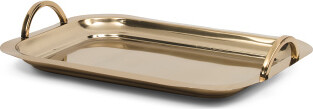 TJMAXX 22In Serving Platter With Handles, Gold