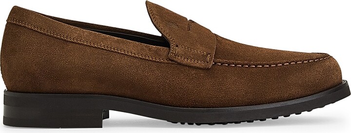 Tod's Men's Mocassino Formale Suede Loafers - Light Brown - Size 7