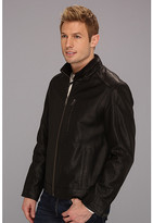 Thumbnail for your product : Cole Haan Spanish Grainy Leather Moto Jacket w/ Knit Collar