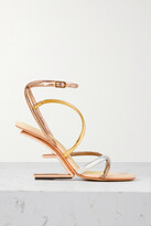Thumbnail for your product : Fendi First Metallic Leather Sandals - Gold