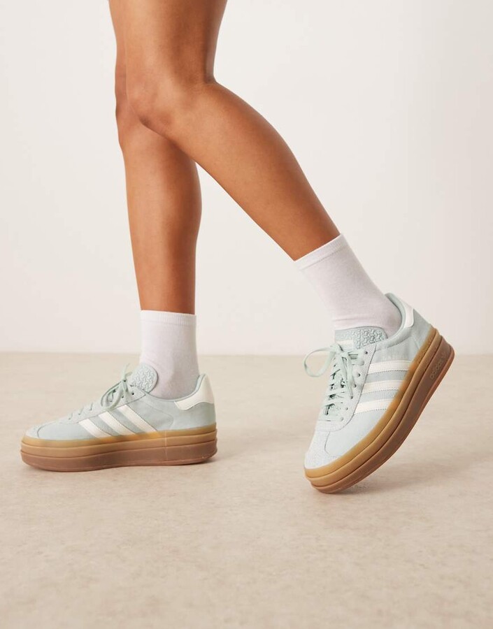 adidas Originals Gazelle Bold sneakers in sage green