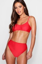 Thumbnail for your product : boohoo Petite Strappy High Waisted Bikini