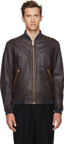 Thumbnail for your product : Paul Smith Plum Leather Bomber Jacket
