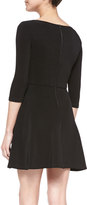 Thumbnail for your product : Alice + Olivia Boat-Neck Jersey Flounce Dress