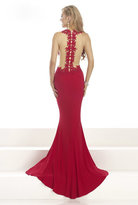 Thumbnail for your product : Janique - Alluring Halter Mermaid Dress with Sheers and Lace Appliques K6557