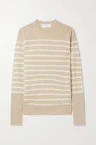 Thumbnail for your product : La Ligne Aaa Lean Lines Striped Cashmere Sweater - Brown