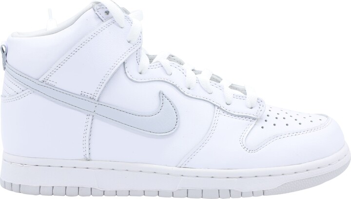 Nike Dunk High Top Sneakers in White Pure Platinum Leather