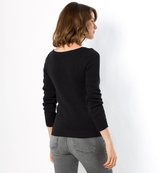 Thumbnail for your product : La Redoute R essentiel Cotton Boat Neck Sweater with Button Trim