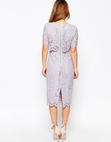 Thumbnail for your product : ASOS Petite PETITE Lace Crop Top Midi Pencil Dress
