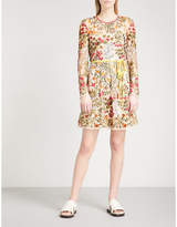 Red Valentino Floral-embroidered mini dress