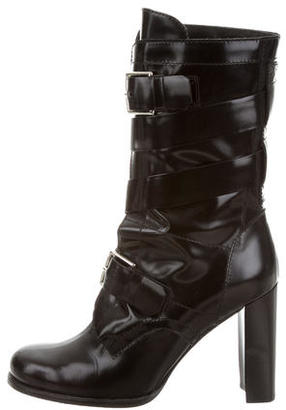 Celine Leather Buckle Boots