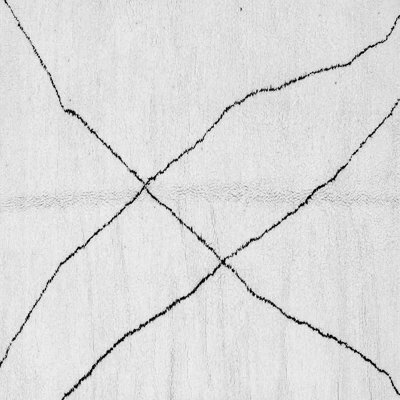 Union Rustic Braneisha Abstract Machine Made Power Loom Square 7' x 7' Area Rug in Light Gray/Black