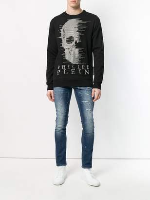 Philipp Plein tiger embroidered skinny jeans
