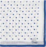 Thumbnail for your product : Drakes Polka Dot Pocket Square-White