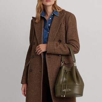 Lauren Ralph Lauren Leather Medium Andie Drawstring Bag (Vanilla) Handbags  - ShopStyle