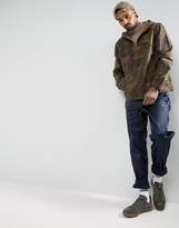 Thumbnail for your product : ASOS DESIGN Overhead Windbreaker in Acid Wash Camo Print