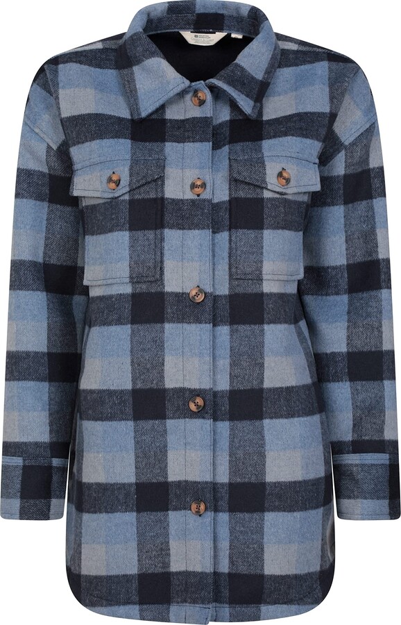 Jacket Brushed Check Shacket Threadbare Dark Blue Brushed Check