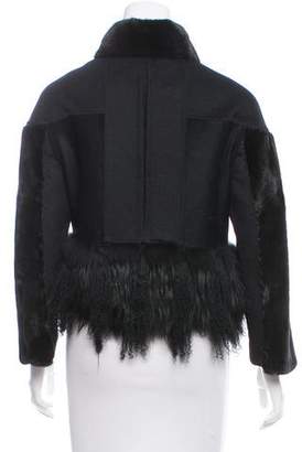 Oscar de la Renta Fur-Trimmed Short Coat w/ Tags