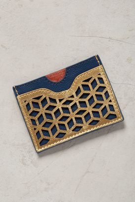 Anthropologie Lasercut Leather Card Holder