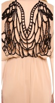 Thumbnail for your product : Vionnet Short Sleeve Embroidered Back Gown