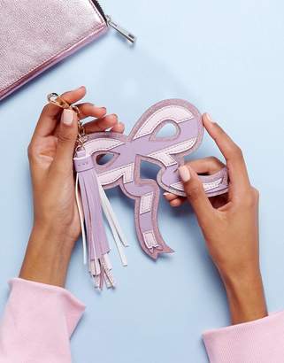 ASOS Design Glitter Bow Keychain With Tassel