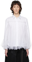 Thumbnail for your product : Noir Kei Ninomiya White Tulle Overlay Shirt