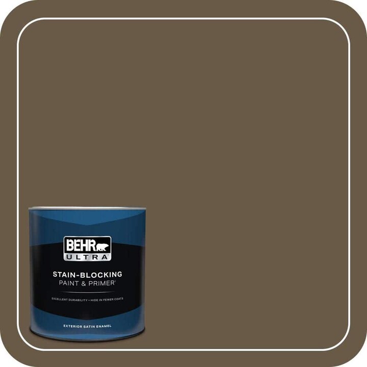 BEHR ULTRA 1 qt. #PPU7-25 Clove Brown Satin Enamel Exterior Paint & Primer