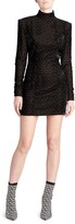 Thumbnail for your product : Balmain Long-Sleeve Monogram Devoré-Velvet Dress