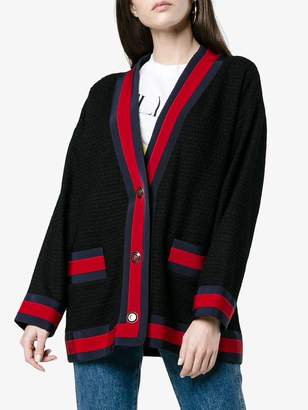 Gucci Tweed Contrast Stripe Cardigan