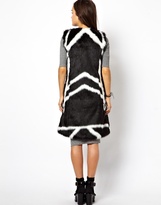 Thumbnail for your product : ASOS Mono Faux Fur Gilet With PU Trim