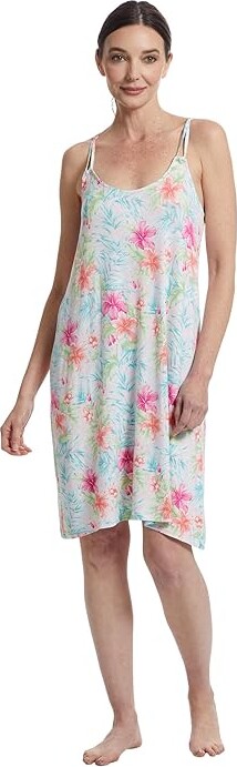 Tommy Bahama Womens Short Sleeveless Nightgown Women's Jumpsuit & Rompers One Piece Tropical Floral : LG, Rayon