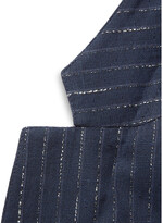 Thumbnail for your product : Officine Generale Navy Slim-Fit Unstructured Pinstriped Woven Suit Jacket