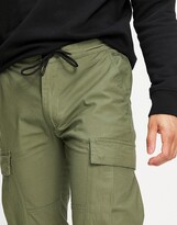Thumbnail for your product : Topman skinny ripstop cargos in khaki