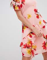 Thumbnail for your product : Vero Moda floral ruffle panel skater dress