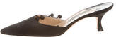 Thumbnail for your product : Manolo Blahnik Woven Pointed-Toe Mules