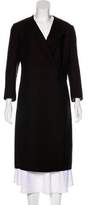 Thumbnail for your product : Akris Wool Long Sleeve Coat Brown Wool Long Sleeve Coat