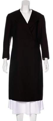 Akris Wool Long Sleeve Coat Brown Wool Long Sleeve Coat